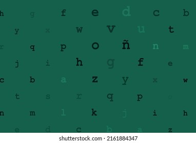 Light green vector template with isolated letters. Shining colorful illustration with isolated letters. Best design for your ad, poster, banner of college.