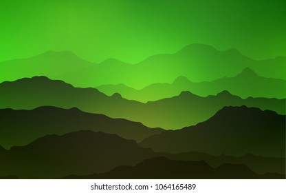 Light Green vector template with lava shapes. Shining crooked illustration in mountain style. Mountain design for your web site.