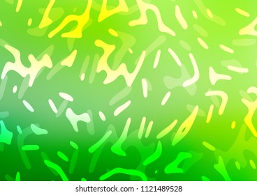 Light Green vector template with lava shapes. A sample with blurred bubble shapes. New composition for your brand book.