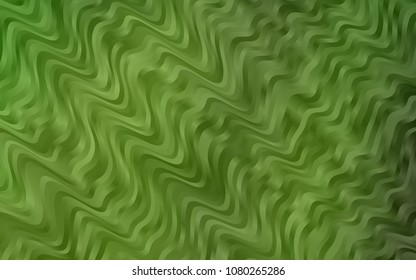 Light Green vector template with lines, ovals. Modern gradient abstract illustration with bandy lines. Pattern for your business design.