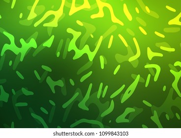 Light Green vector template with lines, ovals. Colorful illustration in abstract marble style with gradient. Brand new design for your ads, poster, banner.