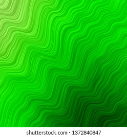 Light Green vector template with lines. Illustration in halftone style with gradient curves. Pattern for commercials, ads.