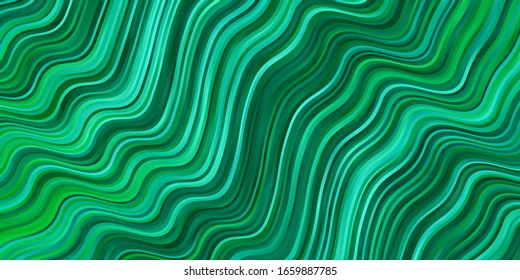 Light Green vector template with lines. Colorful abstract illustration with gradient curves. Design for your business promotion.