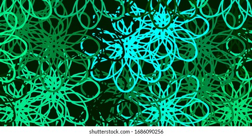Light Green vector template with lines. Abstract illustration with gradient bows. Pattern for business booklets, leaflets