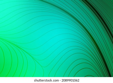 Light Green vector template with lines. Brand new colorful illustration in curved style. Simple template for your design.
