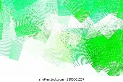 Plantilla de vector verde claro con líneas. Ilustración de gradiente colorido en un estilo sencillo con líneas. Textos para folletos, folletos.