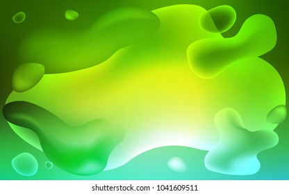 Light Green vector template with liquid shapes. A sample with blurred bubble shapes. Memphis style for your business design.