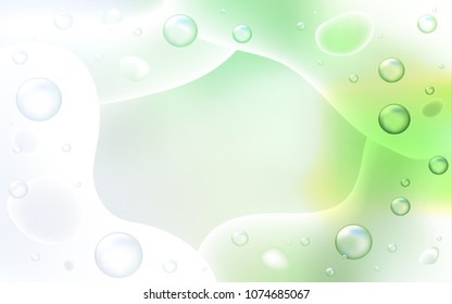 Light Green vector template with liquid shapes. A sample with blurred bubble shapes. Brand-new design for your ads, poster, banner.