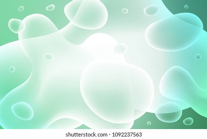 Light Green vector template with liquid shapes. Glitter abstract illustration with wry lines. A completely new template for your business design.