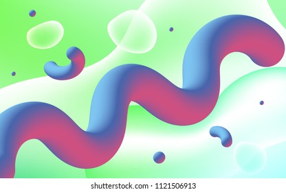 Light Green vector template with liquid shapes. Glitter abstract illustration with wry lines. The elegant pattern for brand book.