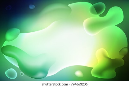 Light Green vector template with liquid shapes. Geometric illustration in memphis style with gradient.  The best blurred design for your business.