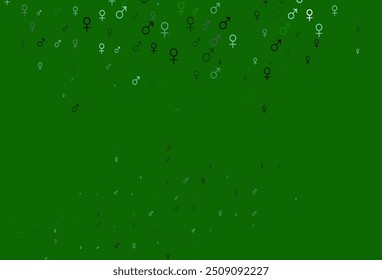 Plantilla de Vector verde claro con el hombre, símbolos de mujer. Diseño de gradiente simple en estilo abstracto con Formas de género. Diseño simple para comerciales de TV.