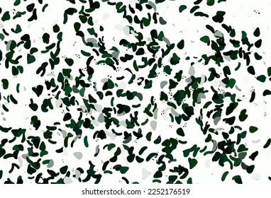 Plantilla vectorial verde claro con formas memphis. Coloridas formas caóticas con gradiente de estilo moderno. Diseño sencillo para su sitio web.