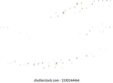 Light Green vector template with musical symbols. Abstract illustration with colorful symbols of melody. Template for fasion magazines.