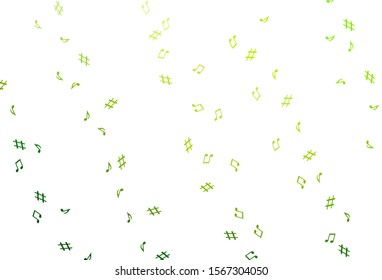 Light Green vector template with musical symbols. Abstract illustration with colorful symbols of melody. Modern design for wallpapers.