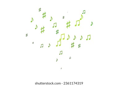 Light Green vector template with musical symbols. Modern abstract illustration with melody keys. Pattern for websites of musitians.