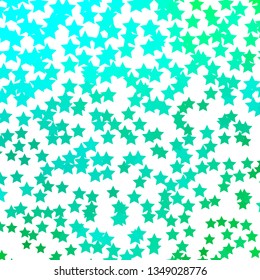 Light Green vector template with neon stars. Shining colorful illustration with small and big stars. Pattern for websites, landing pages.