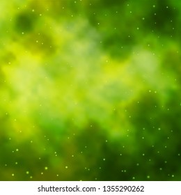Light Green vector template with neon stars. Decorative illustration with stars on abstract template. Pattern for wrapping gifts.