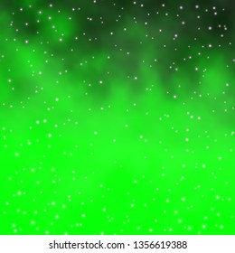 Light Green vector template with neon stars. Modern geometric abstract illustration with stars. Design for your business promotion.