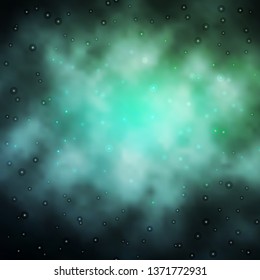 Light Green vector template with neon stars. Modern geometric abstract illustration with stars. Theme for cell phones.