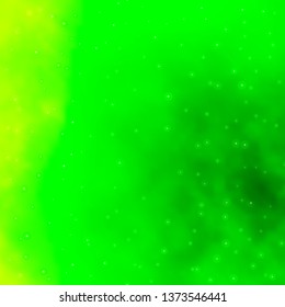 Light Green vector template with neon stars. Colorful illustration with abstract gradient stars. Best design for your ad, poster, banner.