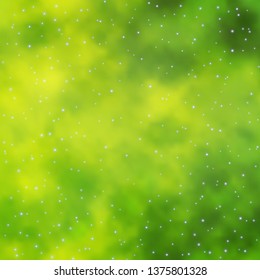 Light Green vector template with neon stars. Shining colorful illustration with small and big stars. Theme for cell phones.