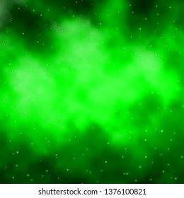 Light Green vector template with neon stars. Colorful illustration in abstract style with gradient stars. Design for your business promotion.