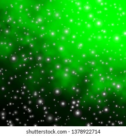 Light Green vector template with neon stars. Decorative illustration with stars on abstract template. Theme for cell phones.