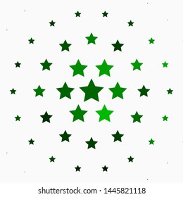 Light Green vector template with neon stars. Colorful illustration in abstract style with gradient stars. Best design for your ad, poster, banner.