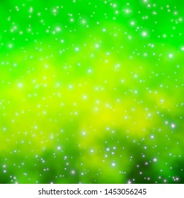 Light Green vector template with neon stars. Decorative illustration with stars on abstract template. Pattern for websites, landing pages.