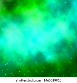 Light Green vector template with neon stars. Colorful illustration with abstract gradient stars. Design for your business promotion.