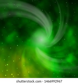 Light Green vector template with neon stars. Decorative illustration with stars on abstract template. Pattern for new year ad, booklets.