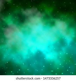 Light Green vector template with neon stars. Colorful illustration with abstract gradient stars. Best design for your ad, poster, banner.