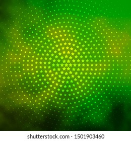 Light Green vector template with neon stars. Blur decorative design in simple style with stars. Design for your business promotion.