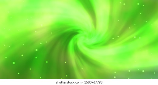 Light Green vector template with neon stars. Shining colorful illustration with small and big stars. Design for your business promotion.