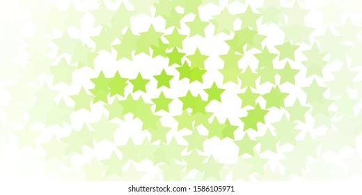 Light Green vector template with neon stars. Modern geometric abstract illustration with stars. Pattern for websites, landing pages.