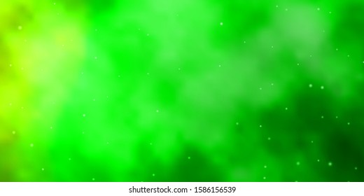 Light Green vector template with neon stars. Modern geometric abstract illustration with stars. Pattern for websites, landing pages.