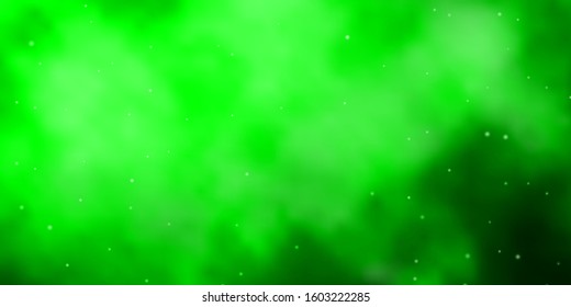 Light Green vector template with neon stars. Colorful illustration in abstract style with gradient stars. Best design for your ad, poster, banner.