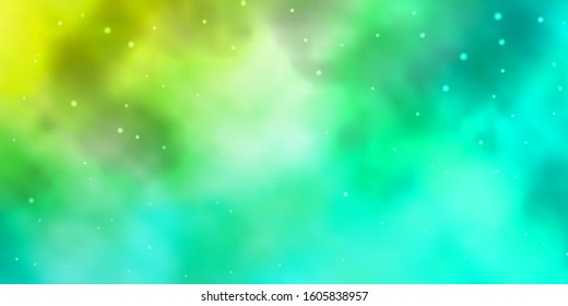 Light Green vector template with neon stars. Colorful illustration in abstract style with gradient stars. Pattern for new year ad, booklets.