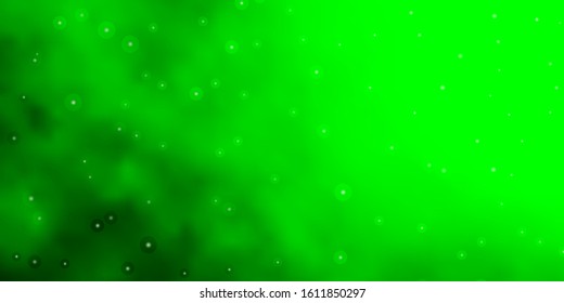 Light Green vector template with neon stars. Modern geometric abstract illustration with stars. Best design for your ad, poster, banner.