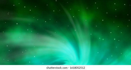Light Green vector template with neon stars. Blur decorative design in simple style with stars. Best design for your ad, poster, banner.