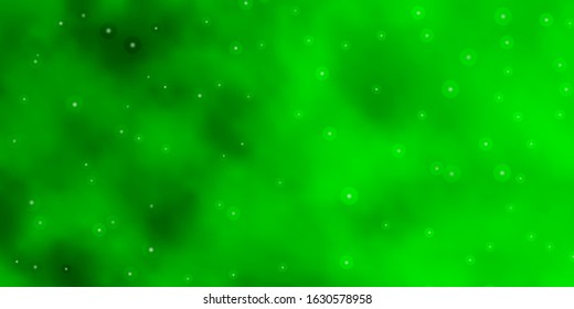 Light Green vector template with neon stars. Modern geometric abstract illustration with stars. Pattern for wrapping gifts.