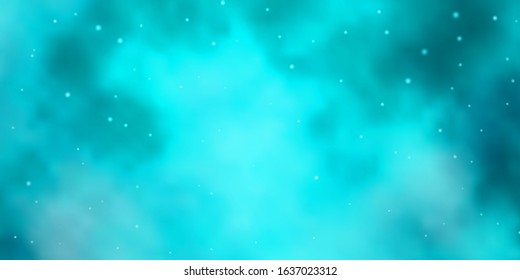 Light Green vector template with neon stars. Shining colorful illustration with small and big stars. Best design for your ad, poster, banner.