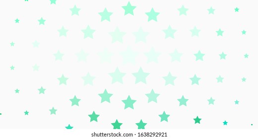 Light Green vector template with neon stars. Shining colorful illustration with small and big stars. Pattern for new year ad, booklets.