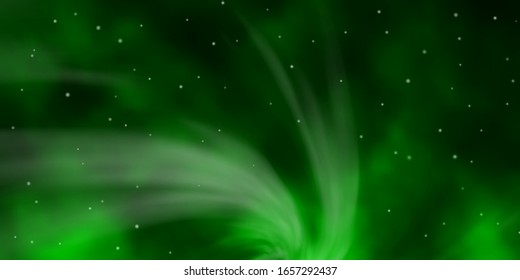 Light Green vector template with neon stars. Modern geometric abstract illustration with stars. Theme for cell phones.