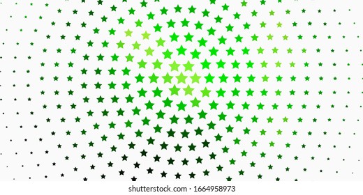 Light Green vector template with neon stars. Colorful illustration in abstract style with gradient stars. Pattern for new year ad, booklets.