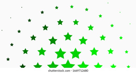Light Green vector template with neon stars. Modern geometric abstract illustration with stars. Theme for cell phones.
