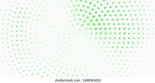 Light Green vector template with neon stars. Blur decorative design in simple style with stars. Best design for your ad, poster, banner.