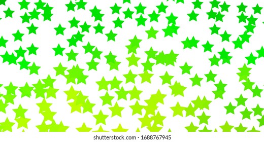Light Green vector template with neon stars. Colorful illustration with abstract gradient stars. Best design for your ad, poster, banner.