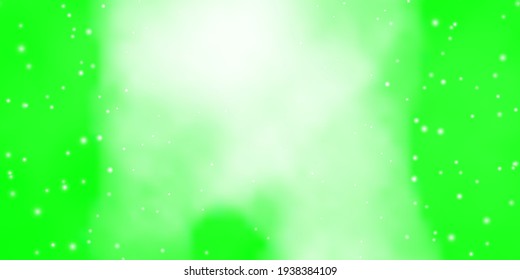 Light Green vector template with neon stars. Blur decorative design in simple style with stars. Pattern for websites, landing pages.